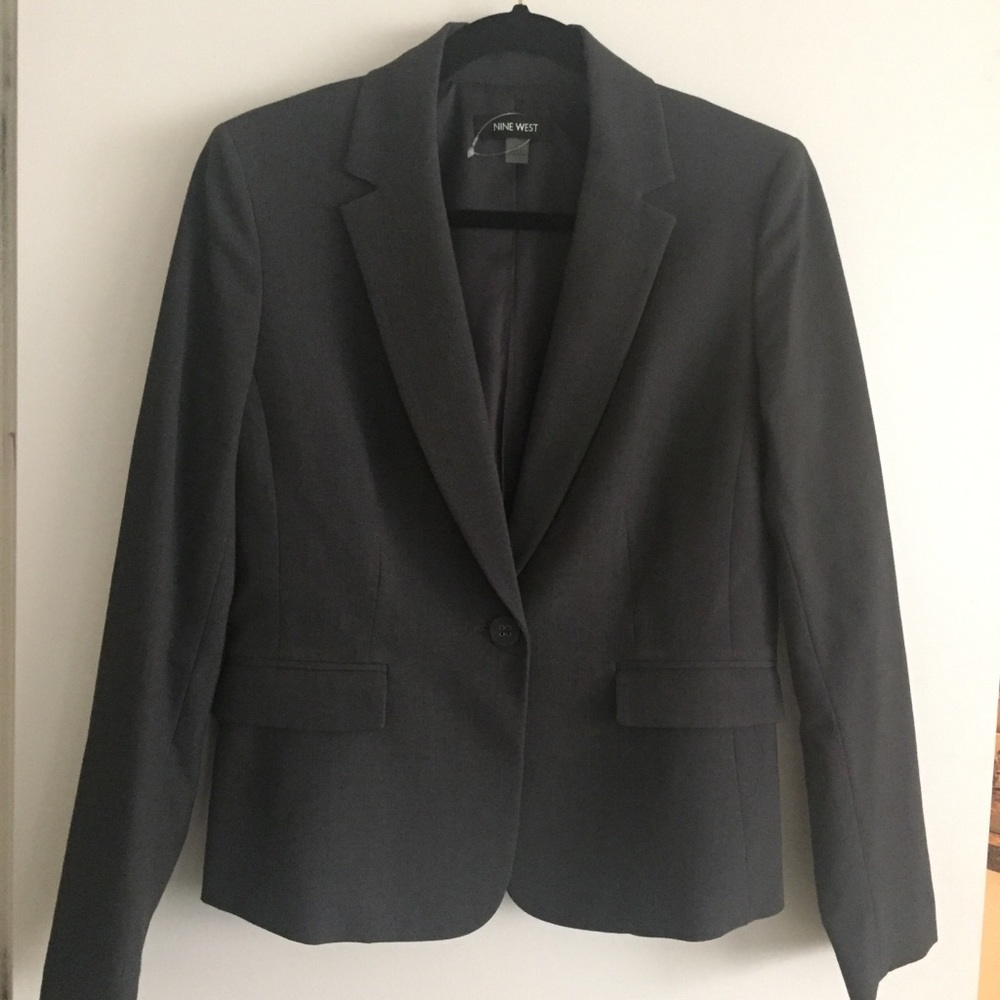 Nine West Charcoal Gray Blazer